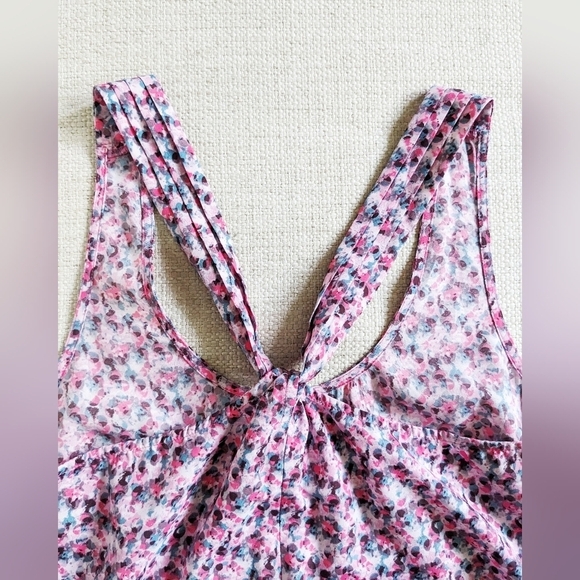 J. Crew Pink Floral Twist Back Halter Tank Top Blouse Size 2 - Picture 4 of 5